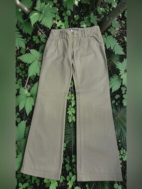 Abercrombie & Fitch Dark Beige Low-Rise Khakis ~  Vintage NEW ~  size 4 Long